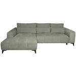 ECKSOFA  in Chenille Mintgrün  222/279 cm  - Schwarz/Mintgrün, KONVENTIONELL, Kunststoff/Textil (222/279cm) - Hom`in