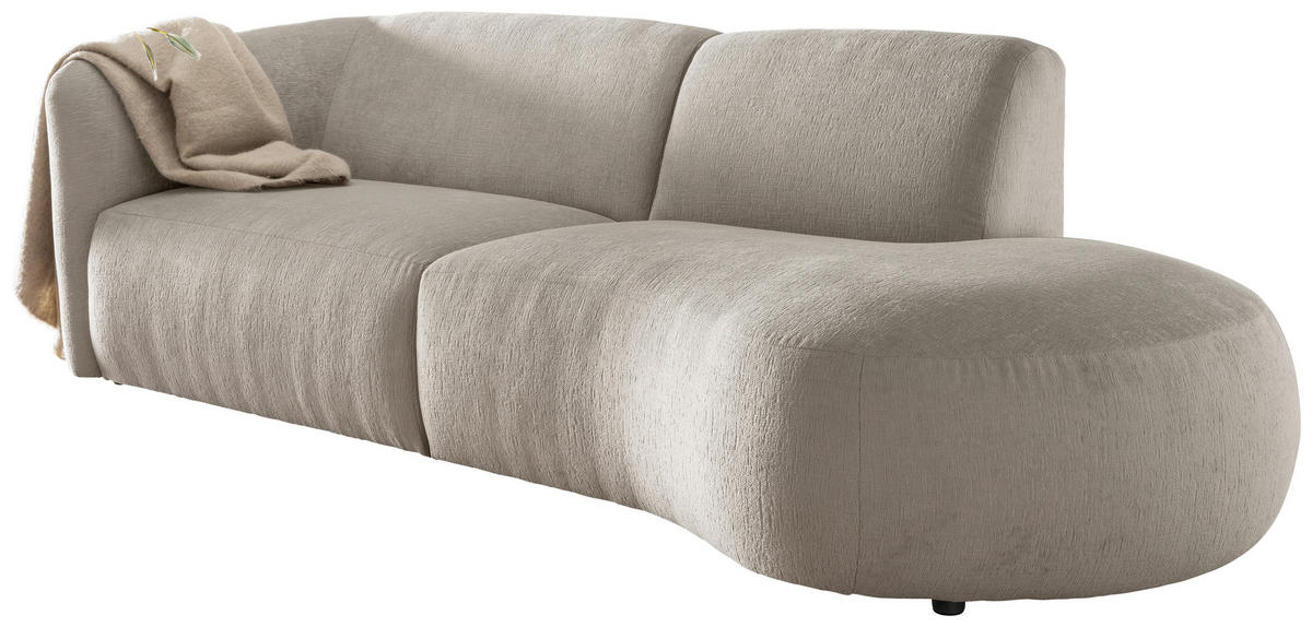 ECKSOFA in Mikrofaser Taupe  - Taupe/Schwarz, Modern, Kunststoff/Textil (238/107cm) - Livetastic