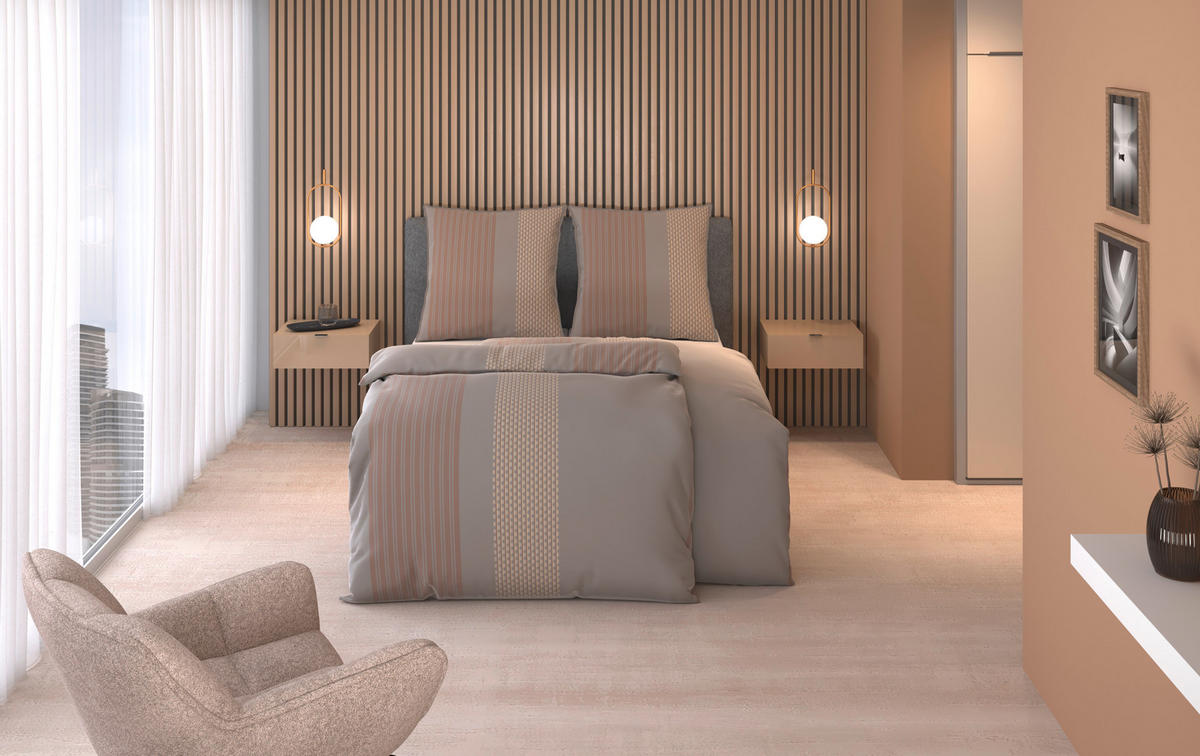 WENDEBETTWÄSCHE 3-teilig Satin 200/200 cm  - Grau, Textil (200/200cm) - Dieter Knoll