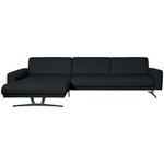 ECKSOFA in Echtleder Anthrazit  - Anthrazit, KONVENTIONELL, Leder/Metall (182/324cm) - Ambiente