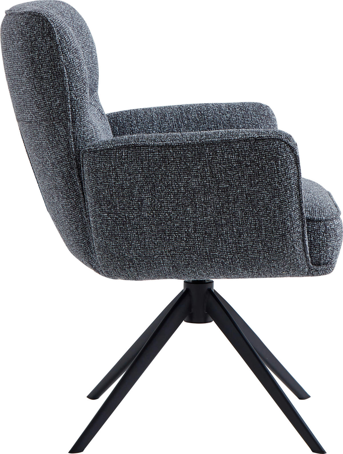 ARMLEHNSTUHL  in Eisen Leinenoptik  - Anthrazit/Schwarz, Design, Textil/Metall (67/86/68cm) - Novel