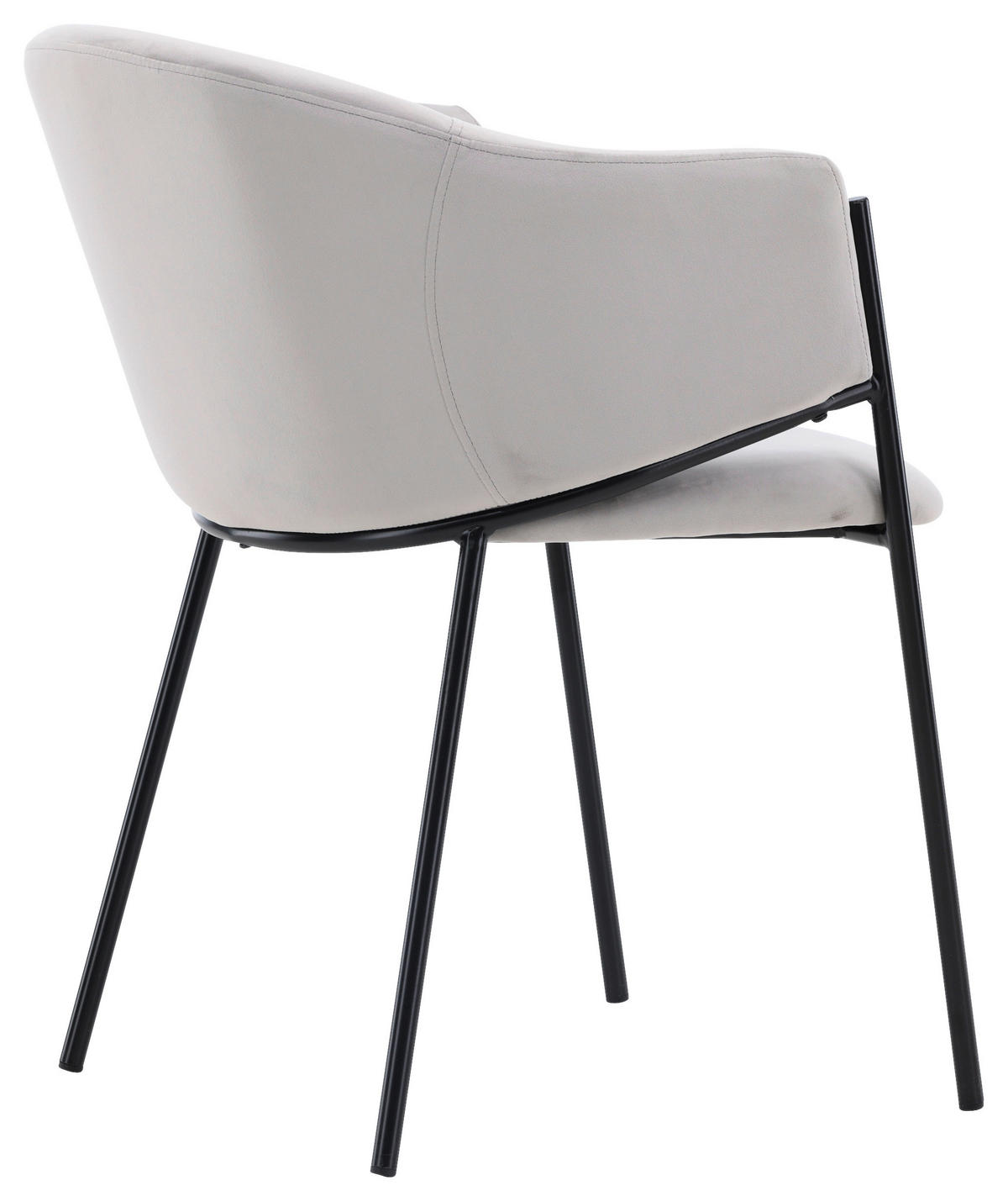STOLSET 2 styck stål sammet  - ljusgrå/svart, Design, metall/textil (54/80/62cm) - Livetastic
