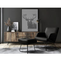 SESSELSET Echtleder Schwarz  - Kirschrot/Schwarz, Design, Leder/Metall (67/87/74cm) - Livetastic