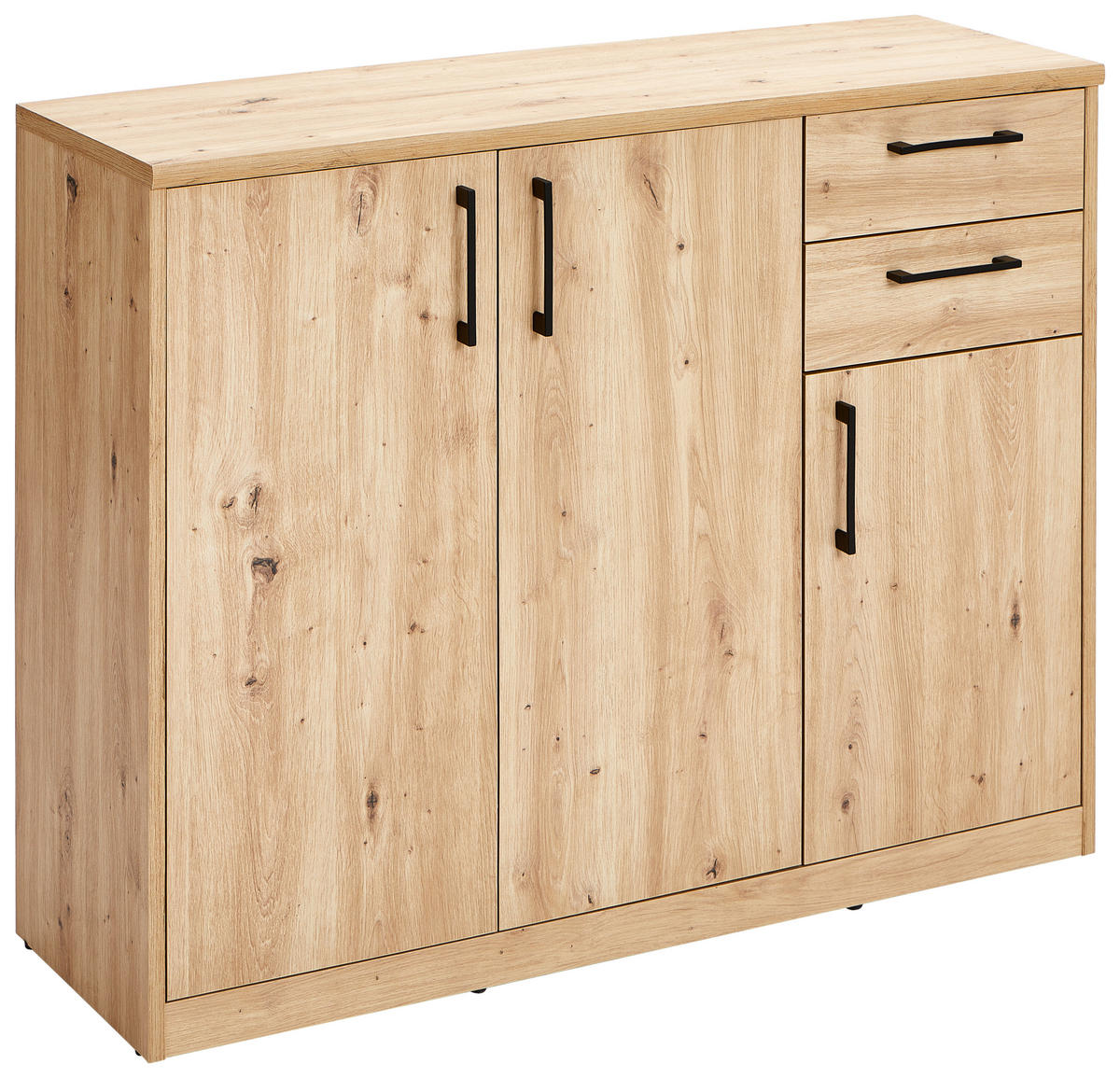 KOMMODE  in 106/84/36 cm  - Schwarz/Eiche Artisan, Basics, Holzwerkstoff/Kunststoff (106/84/36cm) - Xora