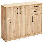 KOMMODE  in 106/84/36 cm  - Schwarz/Eiche Artisan, Basics, Holzwerkstoff/Kunststoff (106/84/36cm) - Xora