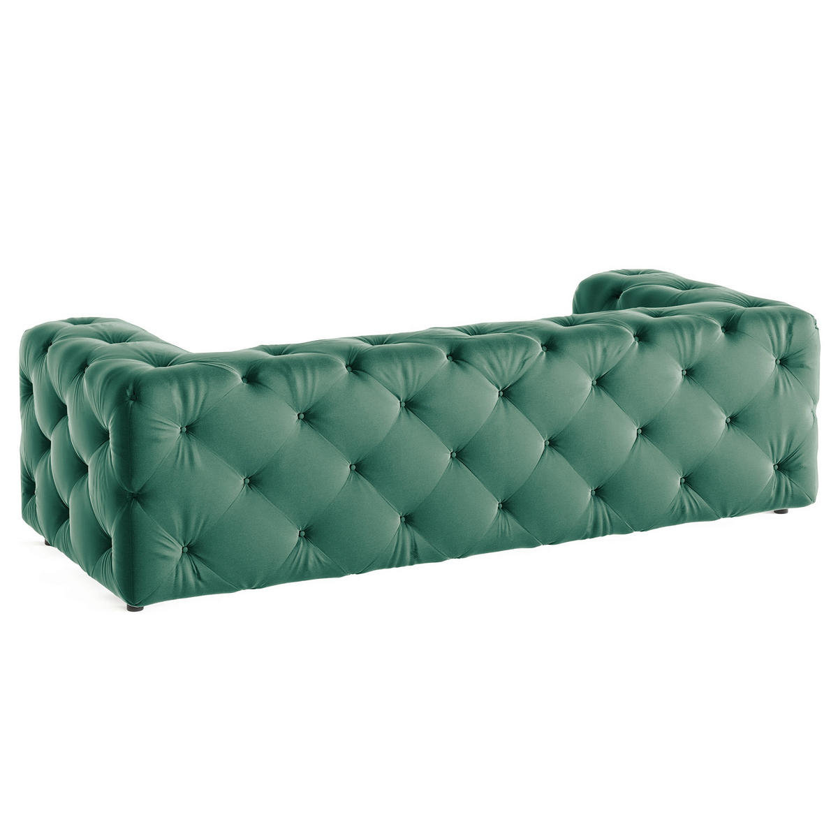 3-SITZER-SOFA Fresco in Samt Dunkelgrün  - Dunkelgrün/Schwarz, Design, Kunststoff/Textil (230/71/100cm) - P & B