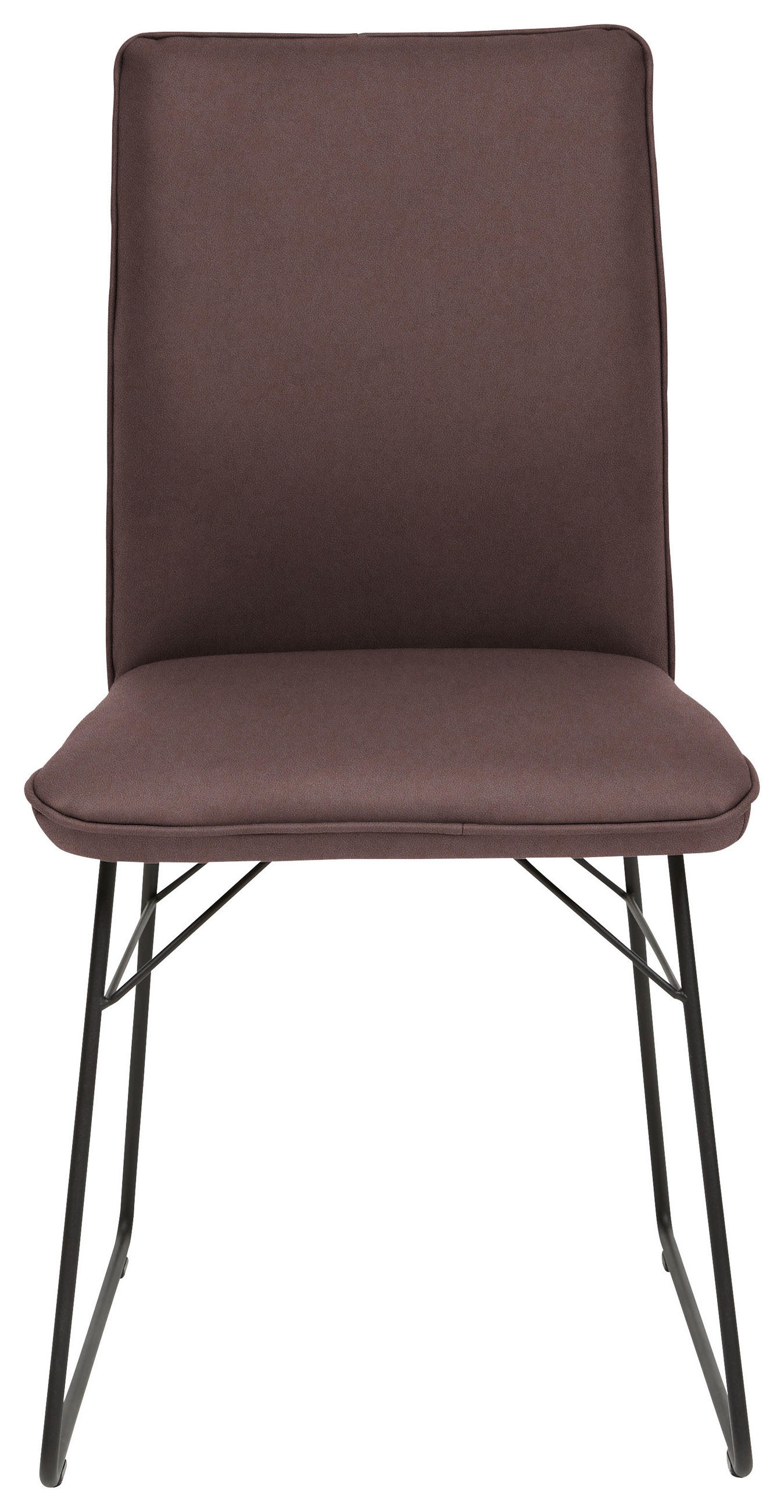 STUHL  in Stahl Mikrofaser Metall, Textil  - Dunkelbraun/Schwarz, Design, Textil/Metall (46/91/60cm) - Dieter Knoll