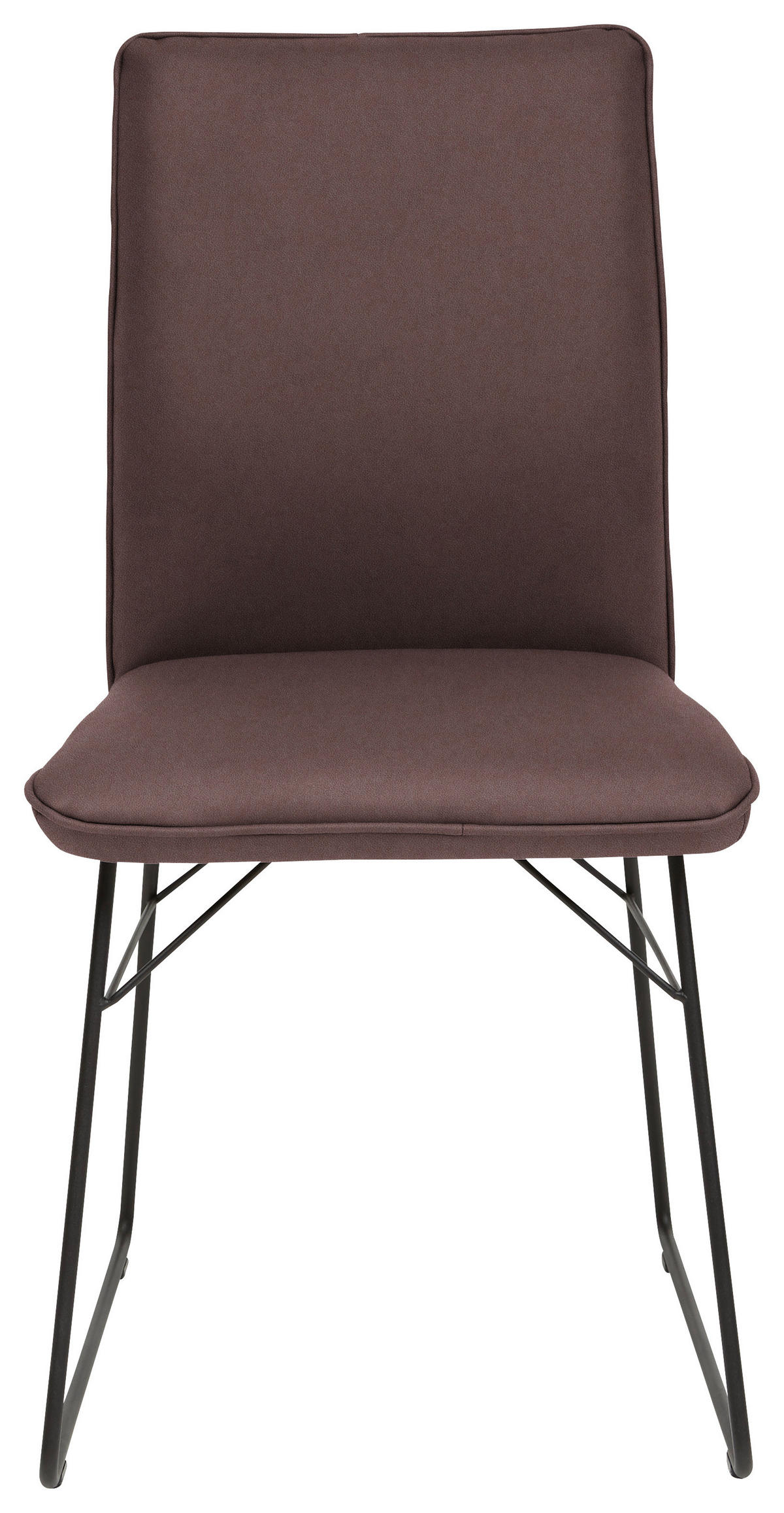 STUHL  in Stahl Mikrofaser Metall, Textil  - Dunkelbraun/Schwarz, Design, Textil/Metall (46/91/60cm) - Dieter Knoll