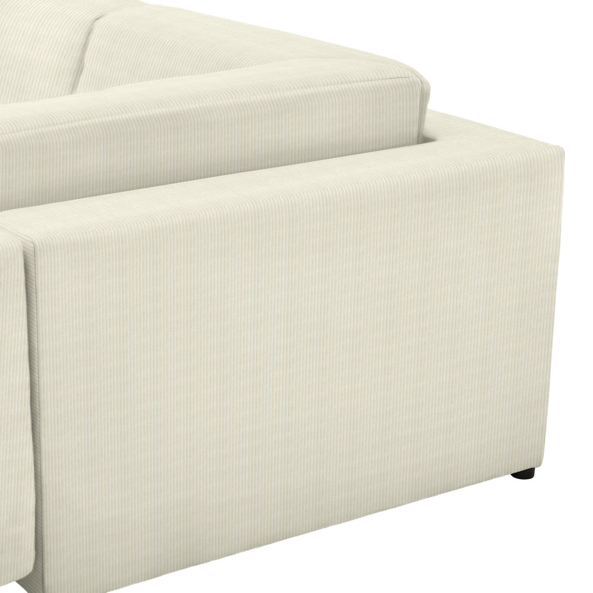 WOHNLANDSCHAFT in Cord Creme  - Buchefarben/Creme, Konventionell, Holz/Kunststoff (283/371/208cm) - Livetastic