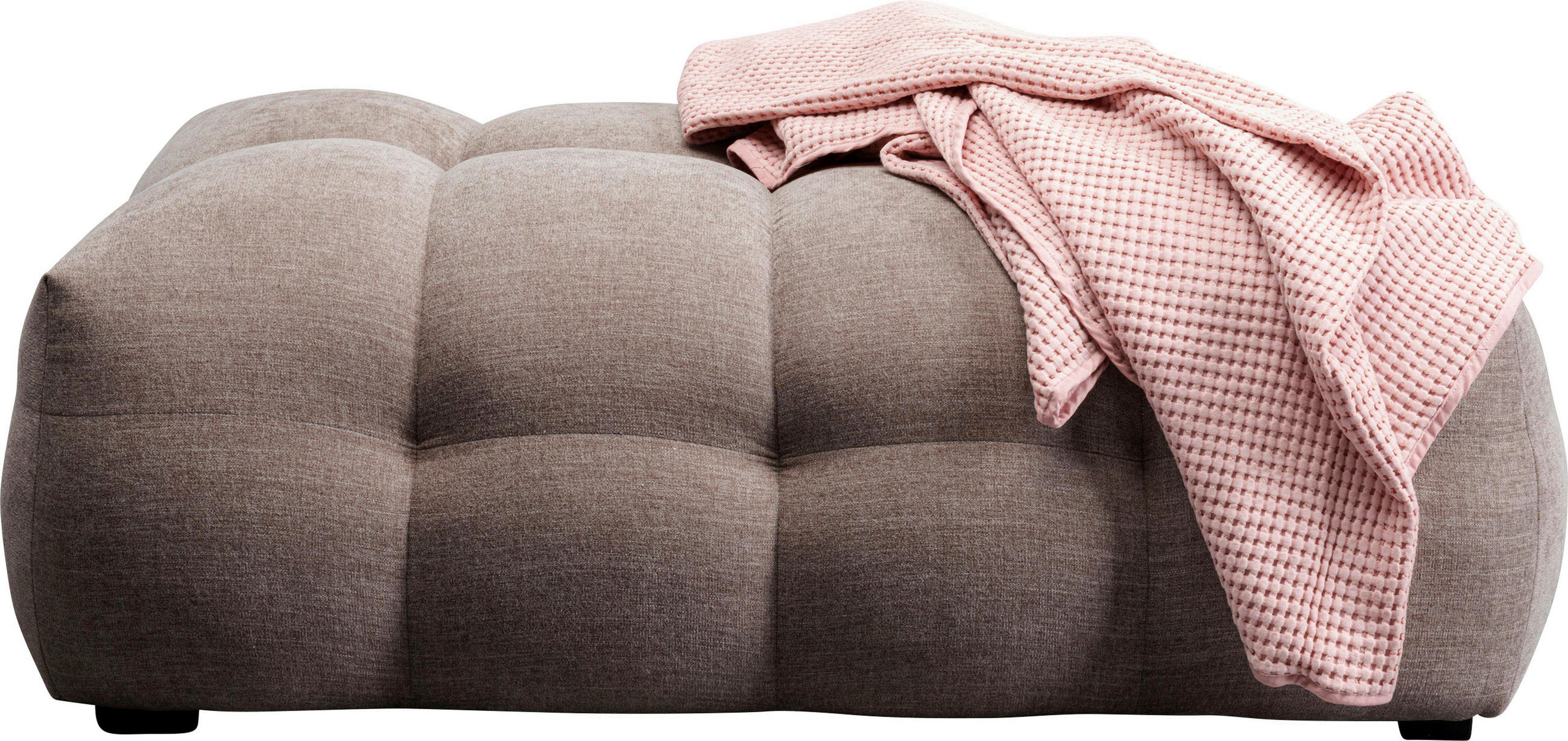 HOCKER Chenille Graubraun  - Graubraun/Schwarz, Design, Holz/Textil (126/42/80cm) - Kare-Design