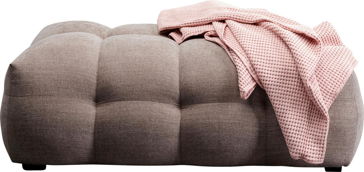 HOCKER Chenille Graubraun  - Graubraun/Schwarz, Design, Holz/Textil (126/42/80cm) - Kare-Design