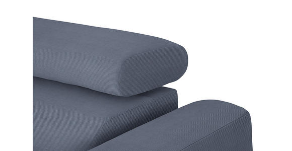 ECKSOFA Blaugrau Feincord  - Blaugrau/Schwarz, Design, Textil/Metall (205/280cm) - Xora