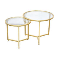 BEISTELLTISCHSET rund Goldfarben  - Goldfarben, Design, Glas/Metall (50/50/41cm) - MID.YOU