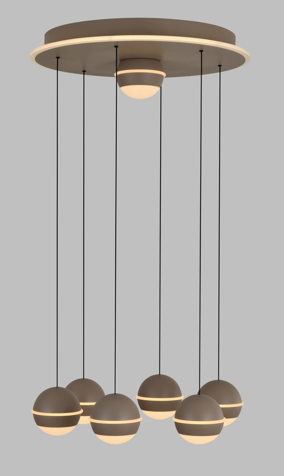 LED-HÄNGELEUCHTE Biarritz 46/150/46 cm  - Sandfarben, Design, Kunststoff/Metall (46/150/46cm)