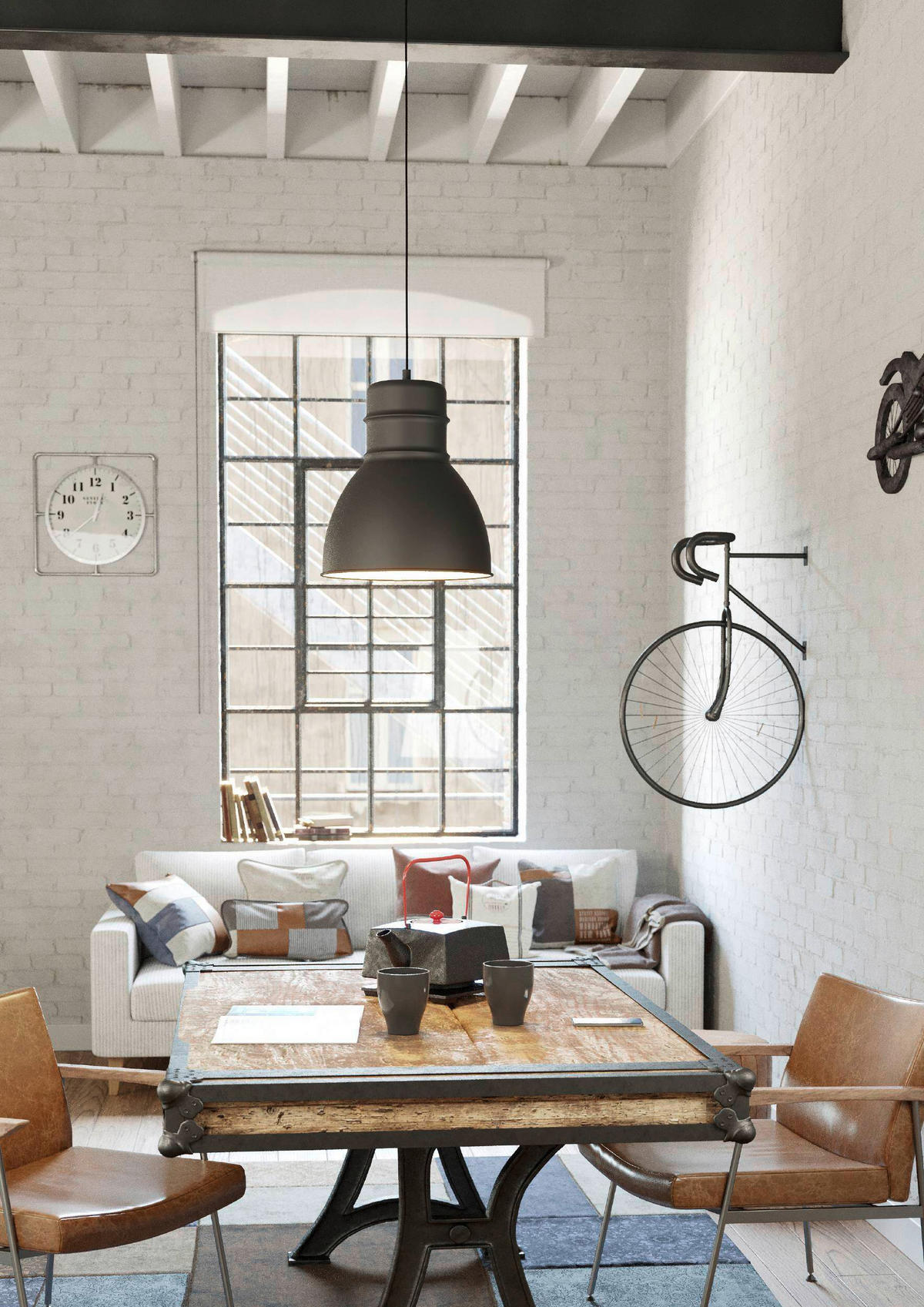 HÄNGELEUCHTE 38/110 cm  - Weiß/Grau, KONVENTIONELL, Metall (38/110cm)