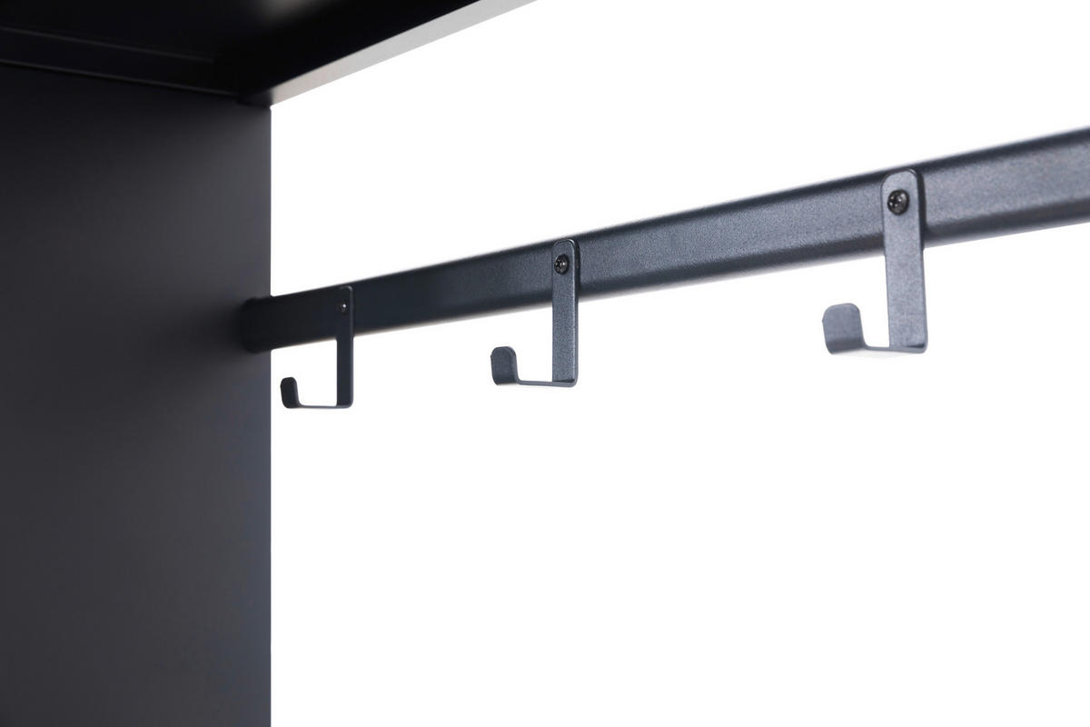 GARDEROBE  in 101,6/185/40 cm  - Schwarz, Design, Glas/Metall (101,6/185/40cm) - MID.YOU