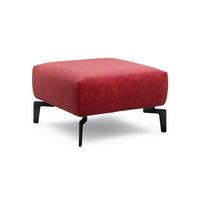 HOCKER Samt Rot  - Rot/Schwarz, Design, Textil/Metall (70/70/46cm) - SENSOO