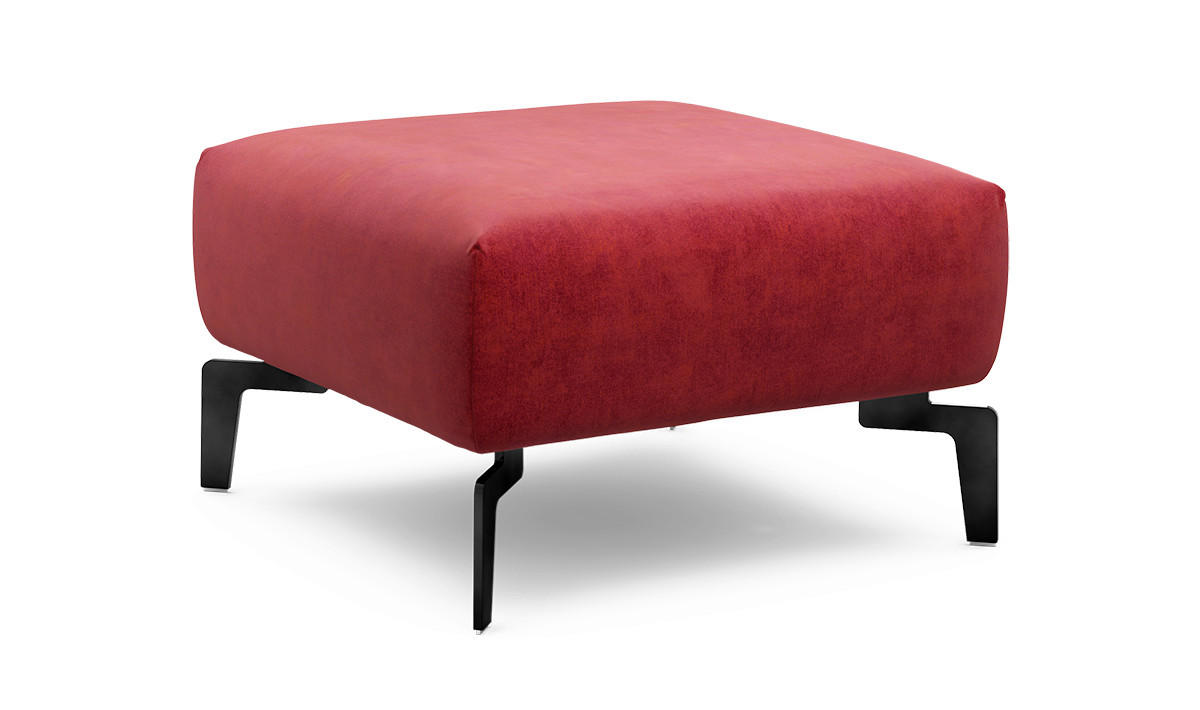 HOCKER Samt Rot  - Rot/Schwarz, Design, Textil/Metall (70/70/46cm) - SENSOO