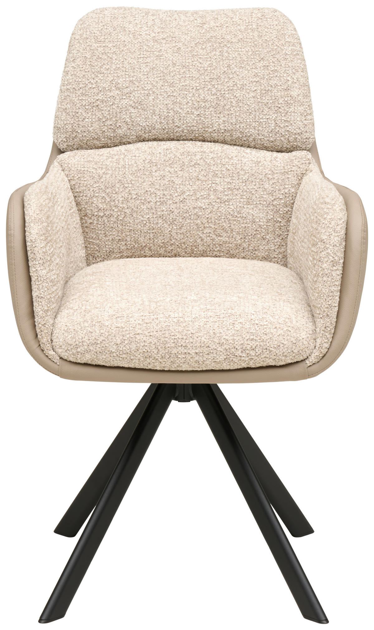 ARMLEHNSTUHL  Sitzfläche 360° drehbar Webstoff  - Schwarz/Grau, MODERN, Textil/Metall (61/91/65cm) - MID.YOU