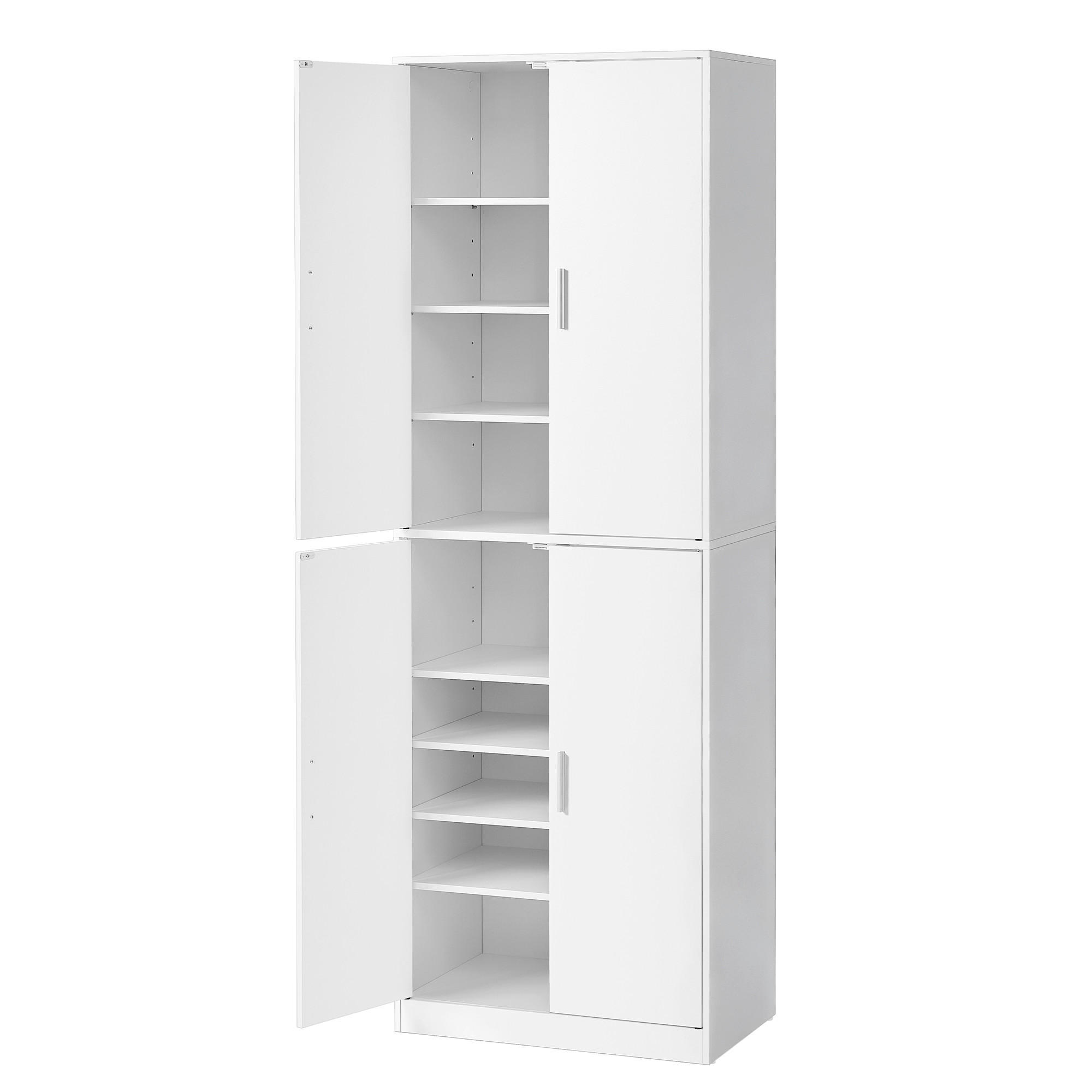 SCHUHSCHRANK Weiß  - Silberfarben/Weiß, Trend, Holzwerkstoff/Kunststoff (60/175/37cm) - Boxxx