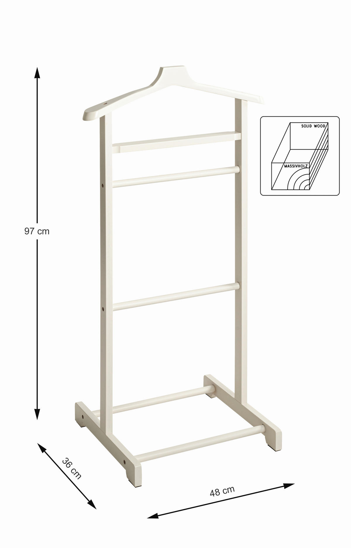HERRENDIENER - Creme, Basics, Holz (48/97/36cm)
