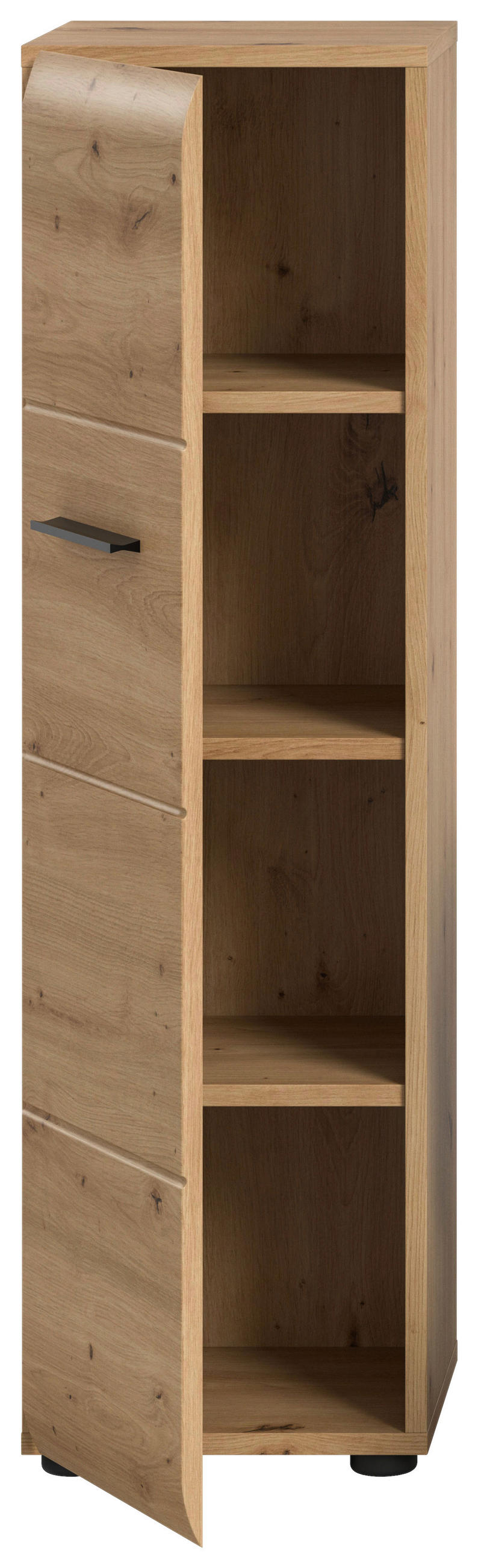 MIDISKÅP  - ek Artisan/svart, Basics, trämaterial/plast (30/106/30cm) - MID.YOU