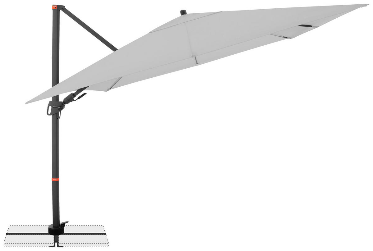 AMPELSCHIRM  280/280 cm  - Anthrazit/Hellgrau, Basics, Textil/Metall (280/280cm) - Doppler