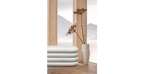 TRUHENBANK 85/42/42 cm Teddystoff Weiß Pappel Sperrholz  - Weiß, Trend, Holz/Textil (85/42/42cm) - Xora