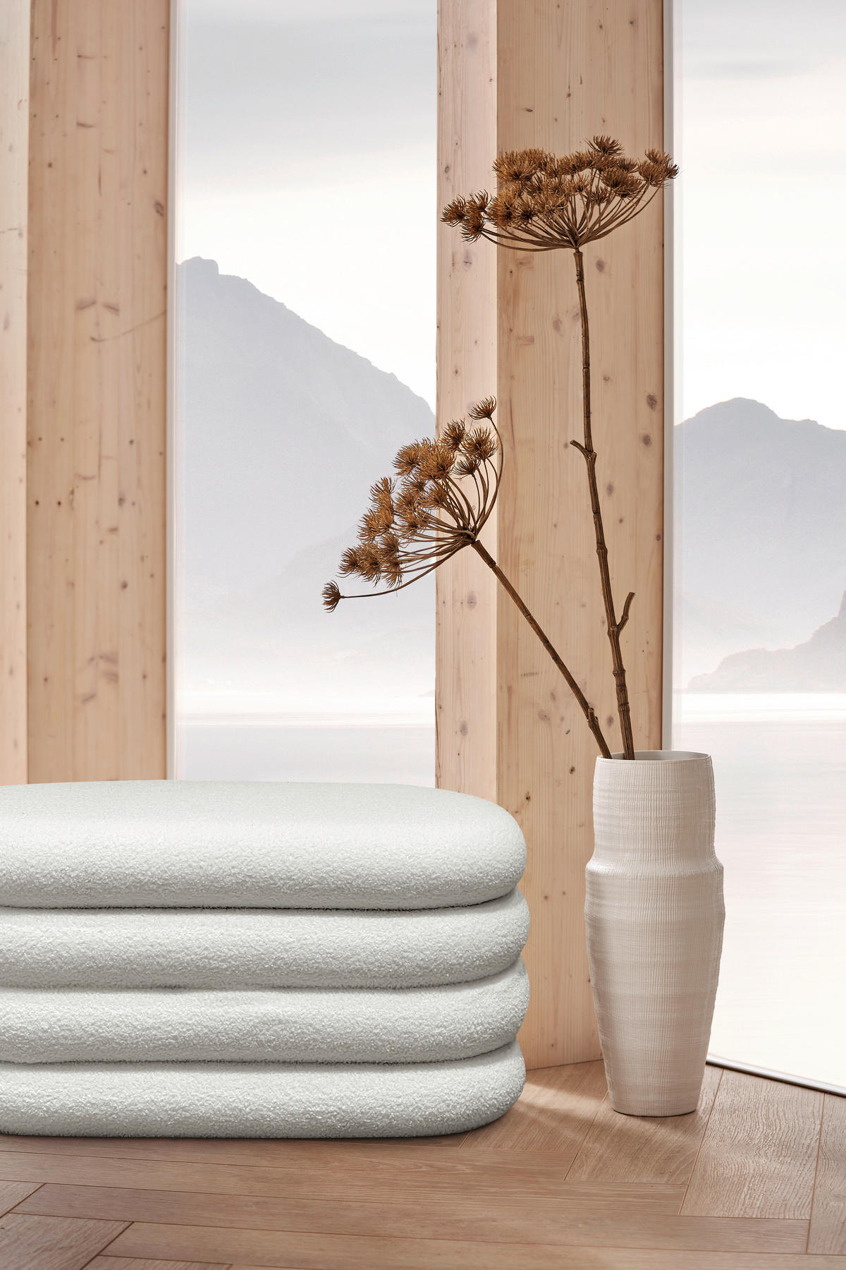 TRUHENBANK 85/42/42 cm Teddystoff Weiß Pappel Sperrholz  - Weiß, Trend, Holz/Textil (85/42/42cm) - Xora