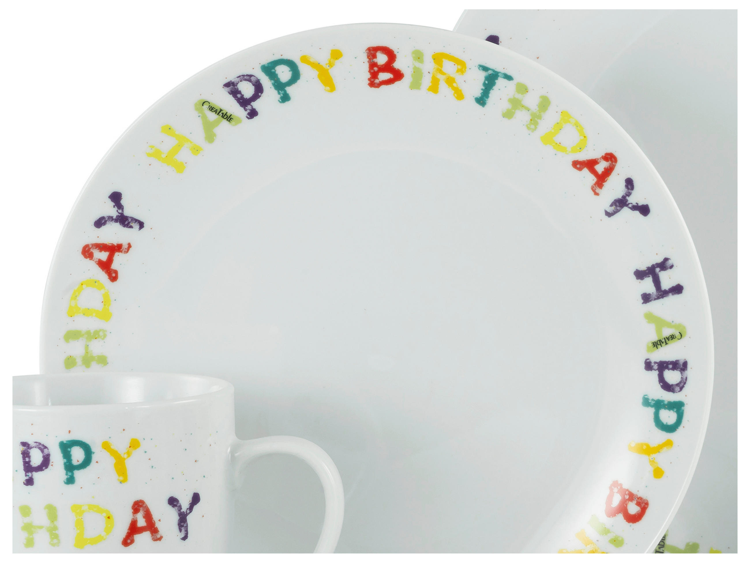 FRUKOSTSERVIS Happy Birthday  - multicolor, Basics, keramik - Creatable