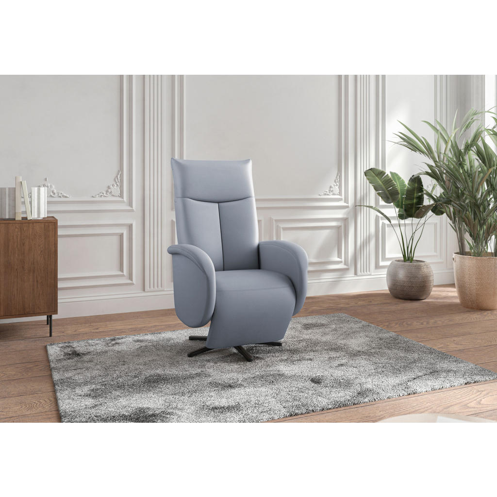 Sit & More RELAXAČNÉ KRESLO, koža, sivomodrá