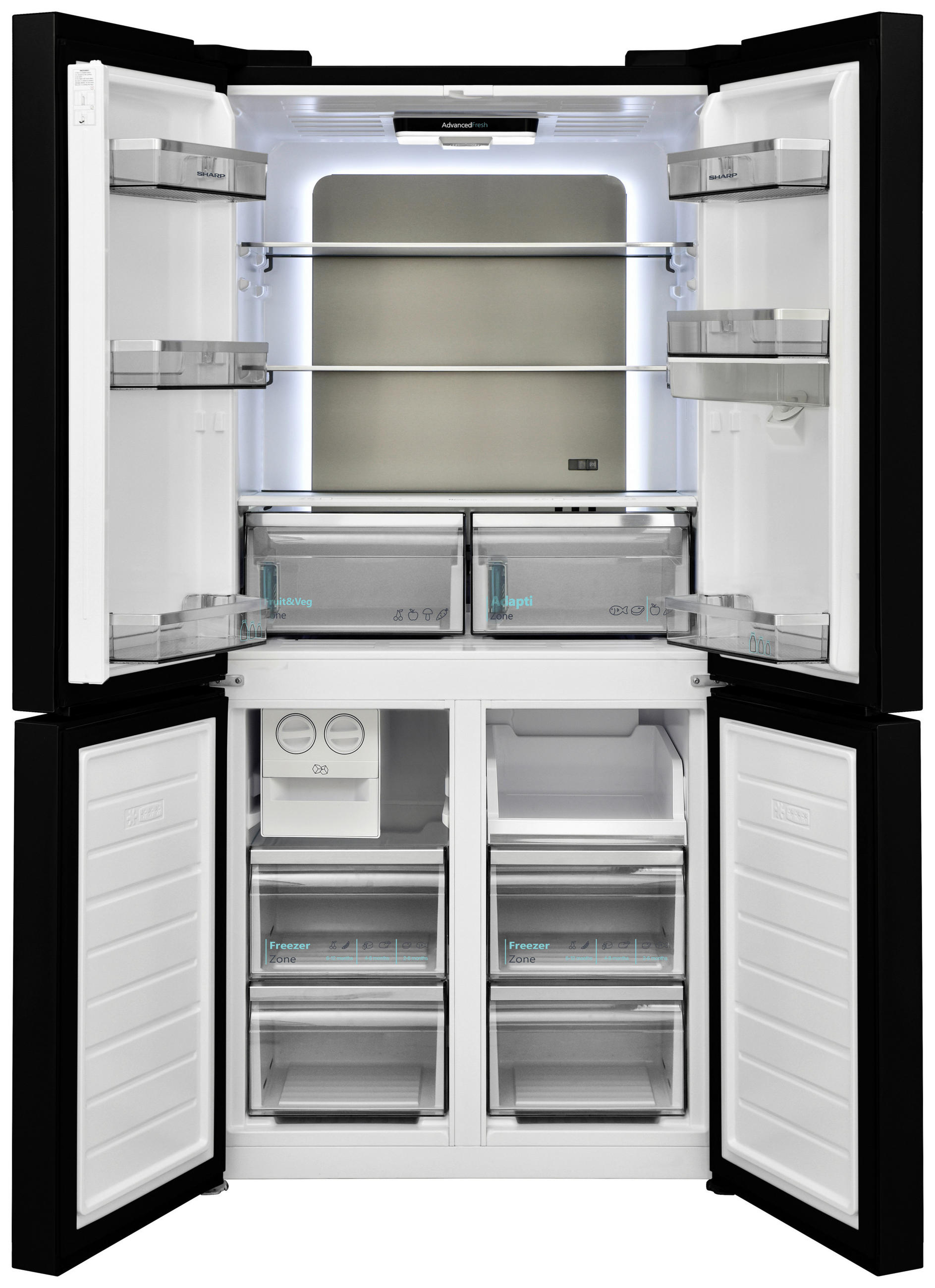 MULTI-DOOR SJ-NFA35IHDBD-EU  - Schwarz, Basics, Glas/Kunststoff (84/69/179cm) - Sharp