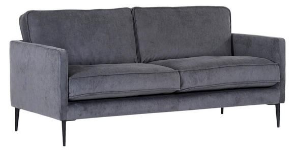 2-SITZER-SOFA  in Cord Anthrazit  - Anthrazit/Schwarz, Design, Holz/Textil (175/64/85cm) - Ambia Home