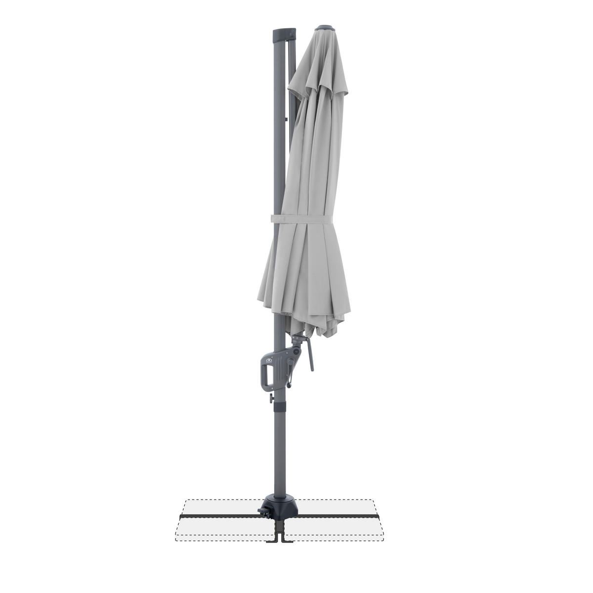 AMPELSCHIRM 310 cm Anthrazit, Hellgrau  - Anthrazit/Hellgrau, Basics, Textil/Metall (310cm) - Doppler