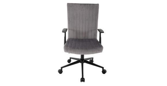 DREHSTUHL in Samt Grau, Schwarz - Schwarz/Grau, KONVENTIONELL, Kunststoff/Textil (50/93-101/62cm) - Carryhome