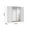 SCHWEBETÜRENSCHRANK 271/223/68 cm 4-türig Weiß  - Chromfarben/Weiß, Design, Glas/Holzwerkstoff (271/223/68cm) - Novel