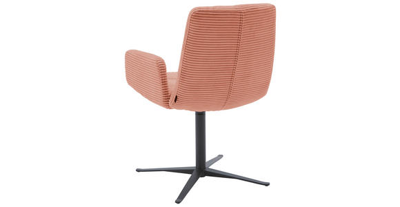 ARMLEHNSTUHL in Cord - Rostfarben/Schwarz, Design, Textil/Metall (61/88/66cm) - Dieter Knoll