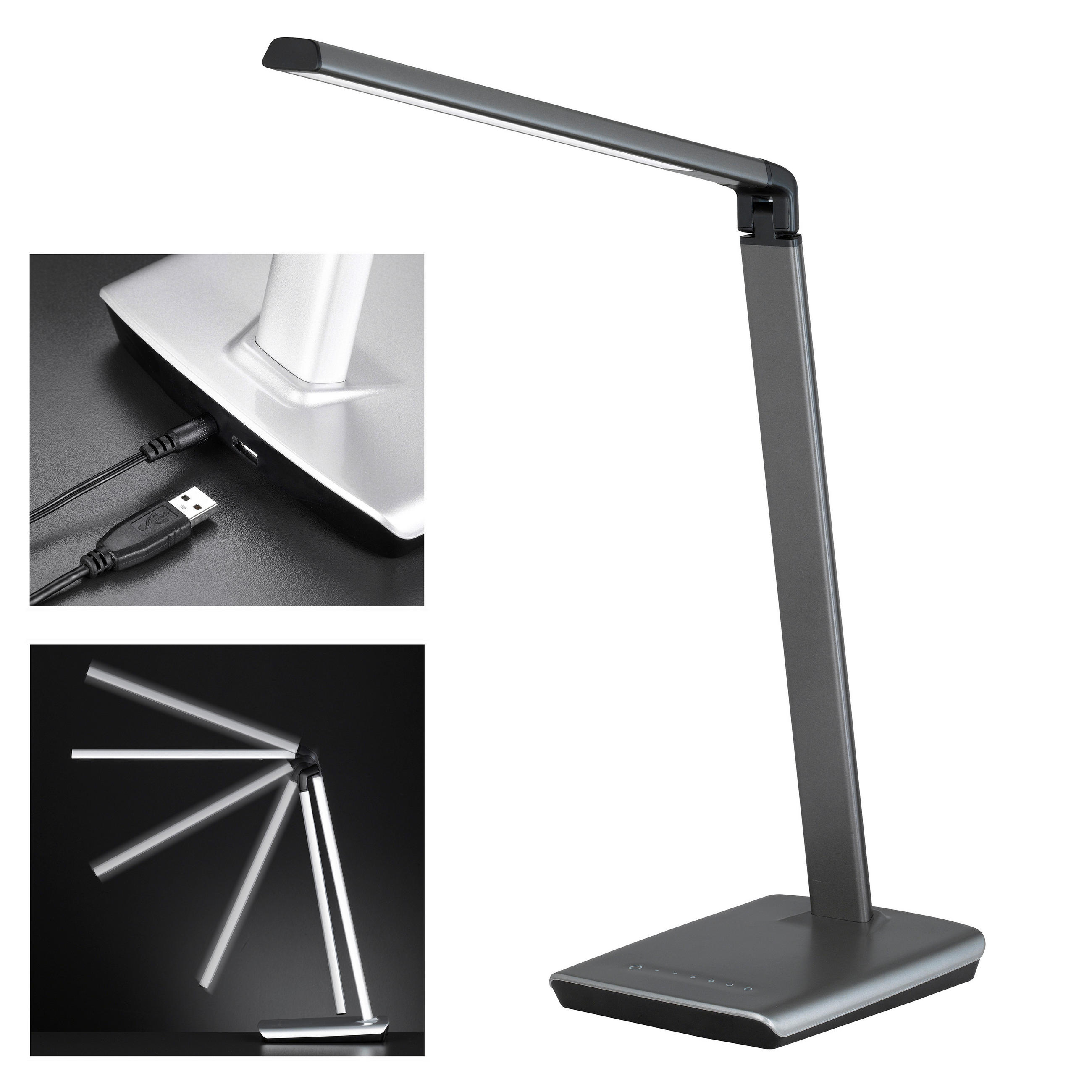 LED BORDSLAMPA - Design, metall/plast (20,5/16,5/43,0cm) - Fischer & Honsel