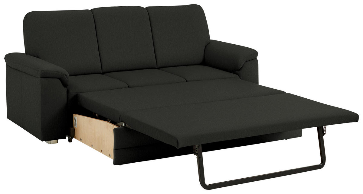 3-SITZER-SOFA Chenille Anthrazit  - Anthrazit/Alufarben, Konventionell, Textil/Metall (208/96/89cm) - Beldomo Comfort