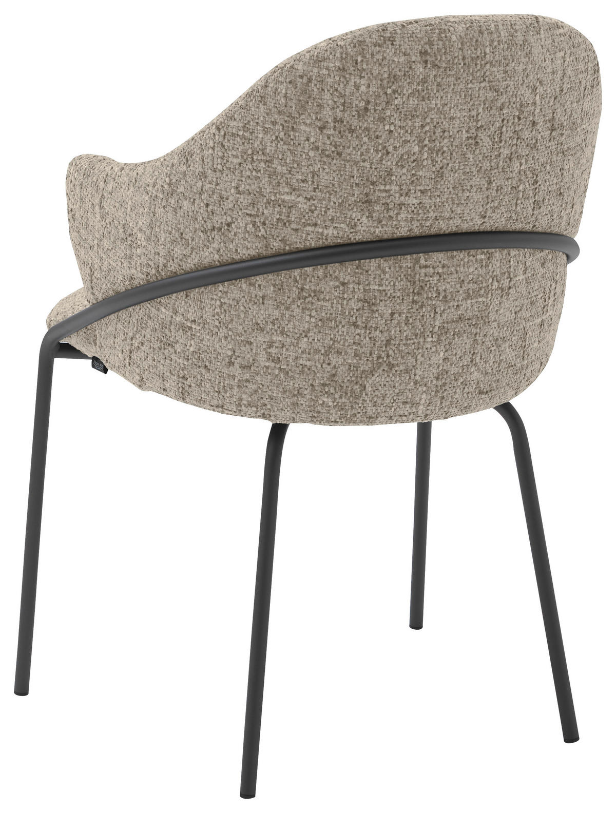 ARMLEHNSTUHL  in beflockt  - Anthrazit/Hellgrau, Design, Textil/Metall (55/84/55cm) - Emilio Belluti