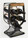 ETAJERĂ PENTRU STICLE DE VIN 42,5/21,5/24 cm  - negru, Basics, metal (42,5/21,5/24cm)