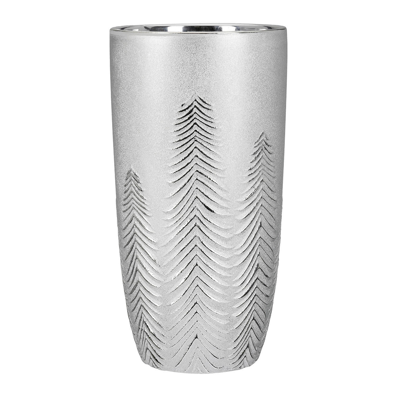 VASE  - Silberfarben, Basics, Keramik (13,5/25,5cm)