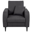 SESSEL in Lederlook Grau - Schwarz/Grau, KONVENTIONELL, Holz/Textil (87/96/86cm) - Carryhome