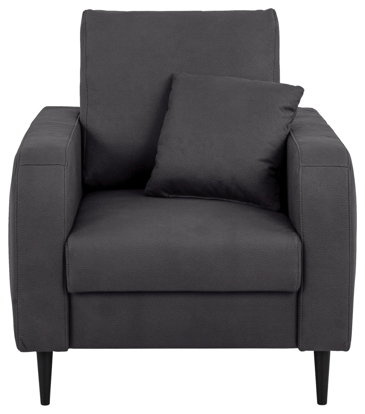 SESSEL in Lederlook Grau  - Schwarz/Grau, Konventionell, Holz/Textil (87/96/86cm) - Carryhome