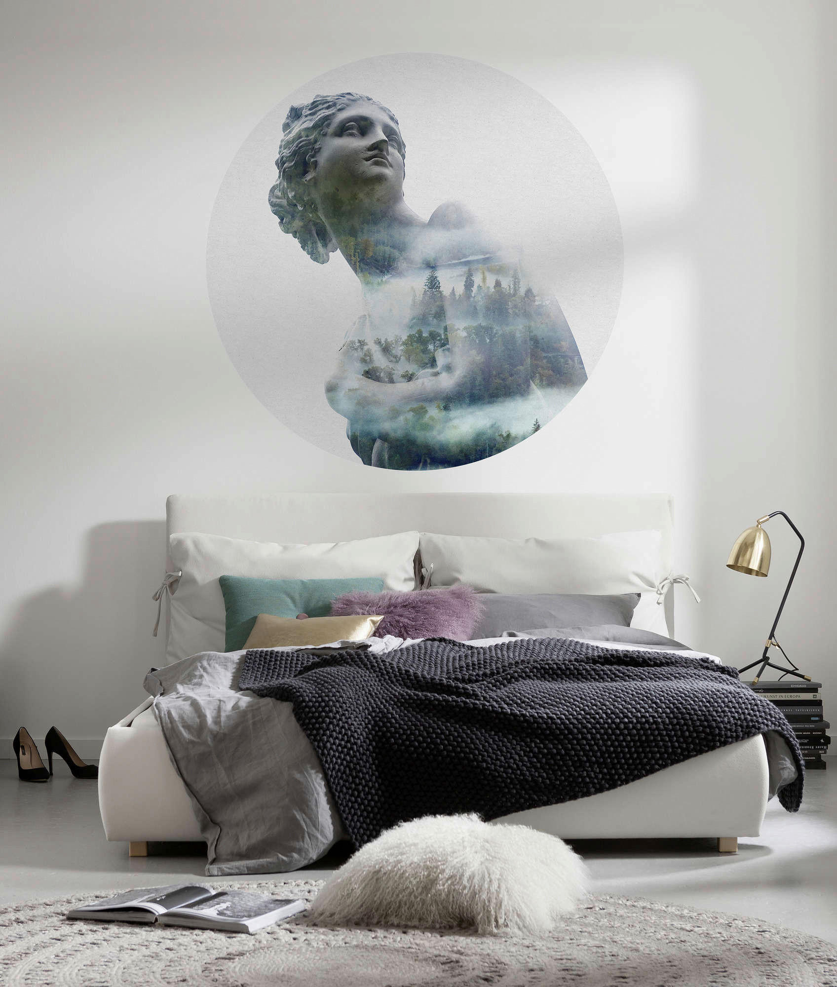 VLIESOVÁ TAPETA velikost: 125 cm - bílá/modrá, Basics (125cm) - Komar