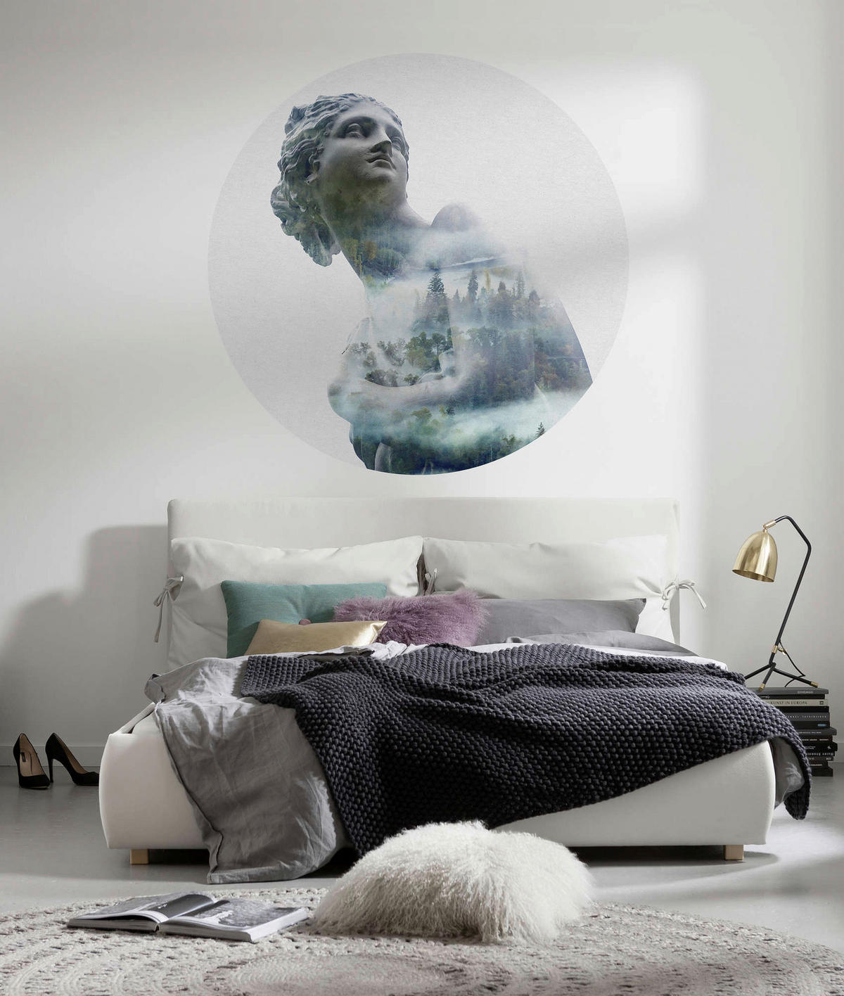 VLIESOVÁ TAPETA velikost: 125 cm - bílá/modrá, Basics (125cm) - Komar