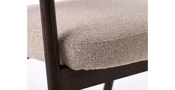 ARMLEHNSTUHL   Flachgewebe  - Sandfarben/Dunkelbraun, KONVENTIONELL, Holz/Textil (63/81/63cm) - Ambia Home