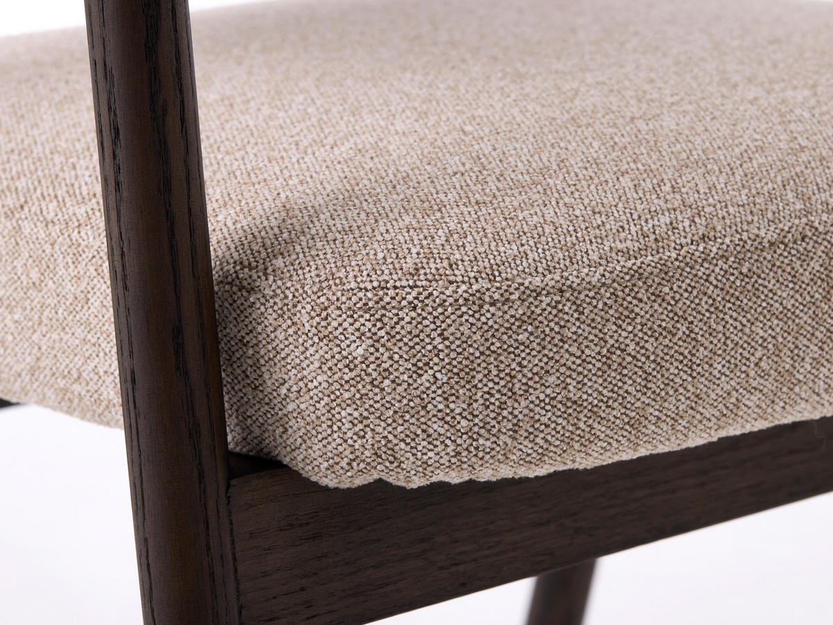 ARMLEHNSTUHL  in Flachgewebe  - Sandfarben/Dunkelbraun, KONVENTIONELL, Holz/Textil (63/81/63cm) - Ambia Home