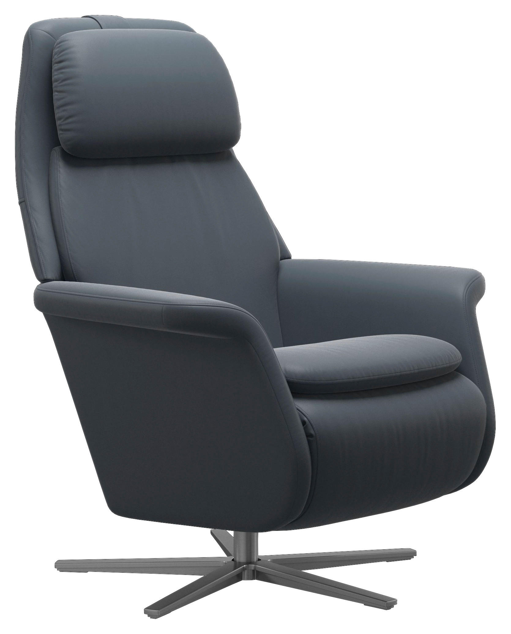RELAXSESSEL in Leder Blau  - Blau/Alufarben, Natur, Leder (84/116/89cm) - Stressless