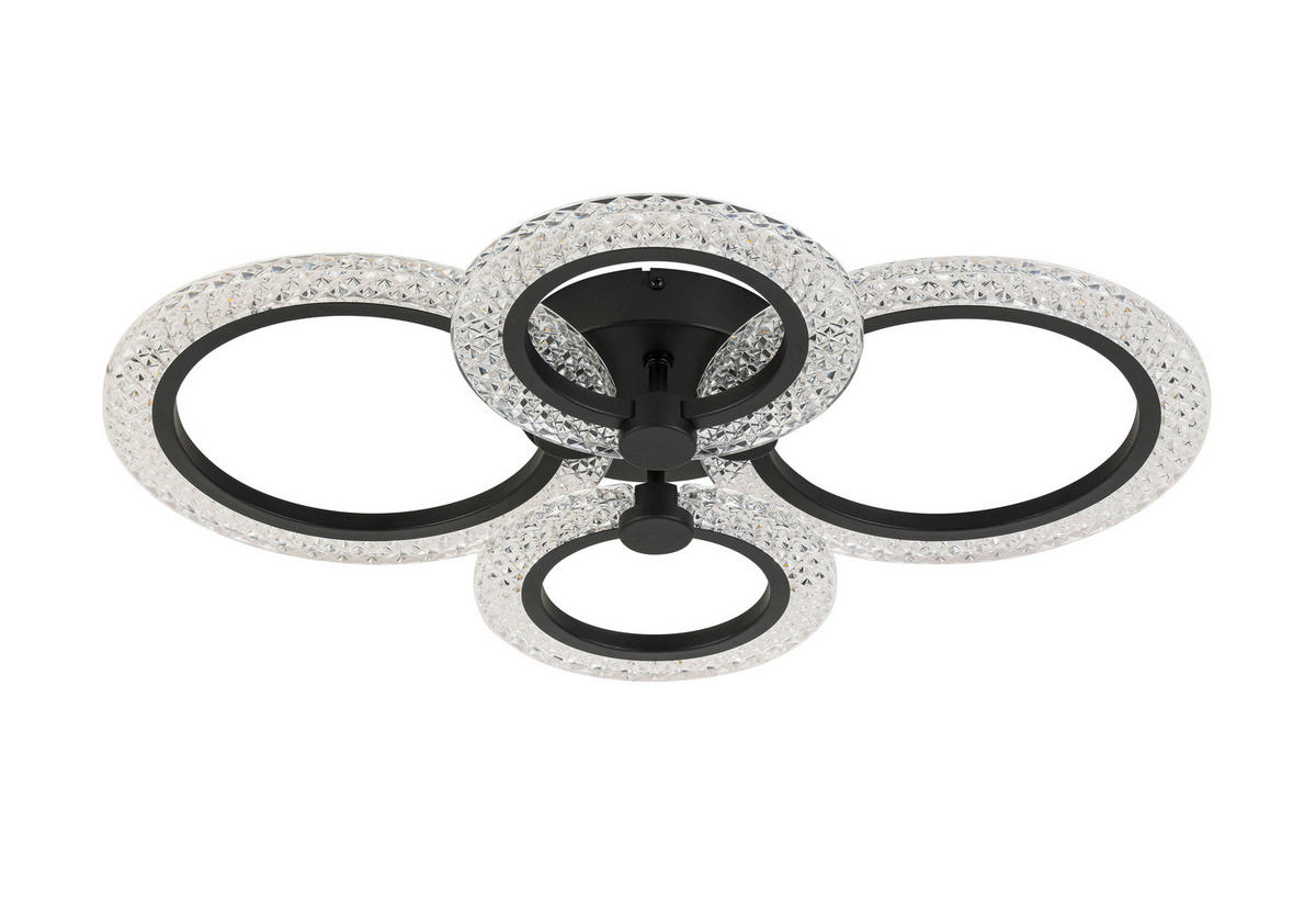 LED-DECKENLEUCHTE 59/45/9 cm   - Schwarz, Design, Kunststoff/Metall (59/45/9cm) - Novel